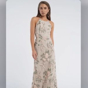 Jenny Yoo Claire Dress in Enchanted Floral Blush Sand Dune